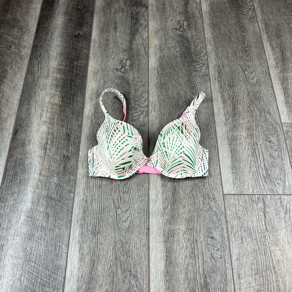 32D VS Pink/Green‎ Print Demi Bra